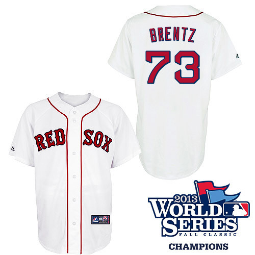 Bryce Brentz #73 MLB Jersey-Boston Red Sox Men's Authentic 2013 World Series Champions Home White Baseball Jersey